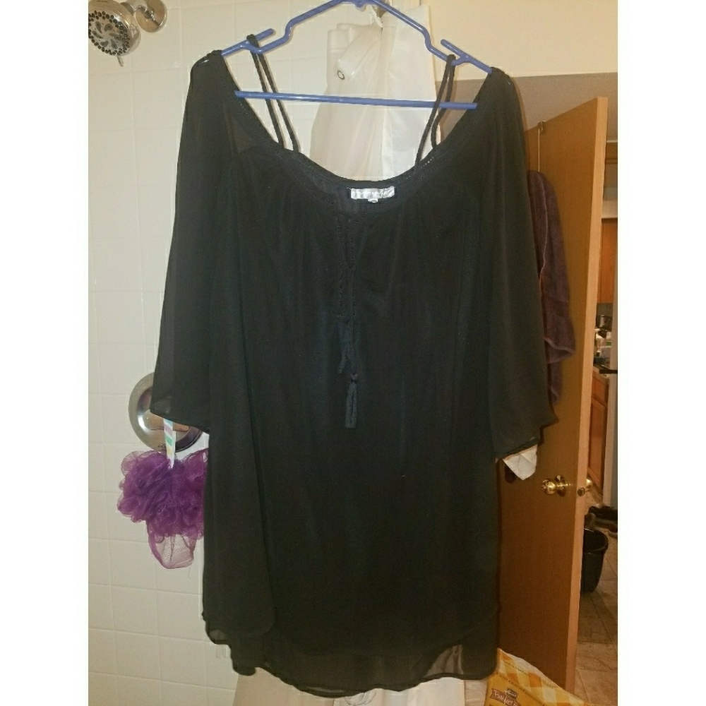 Black Purple Snow Off the Shoulder Dress